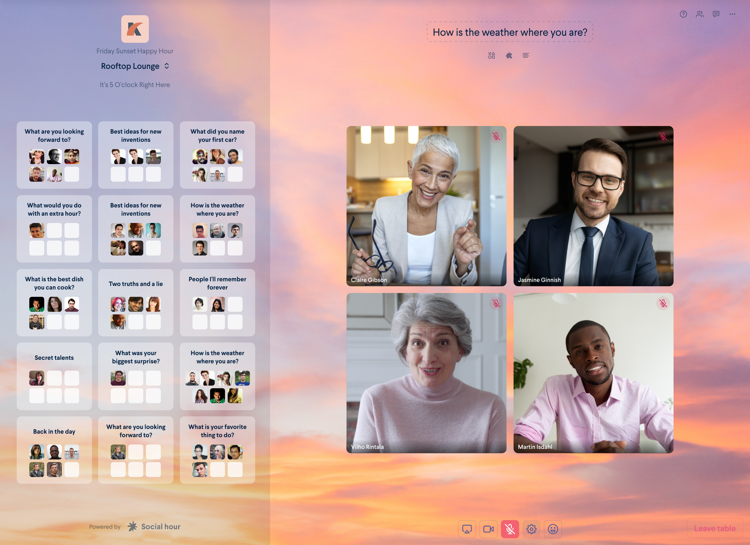 Topic-based networking lounges