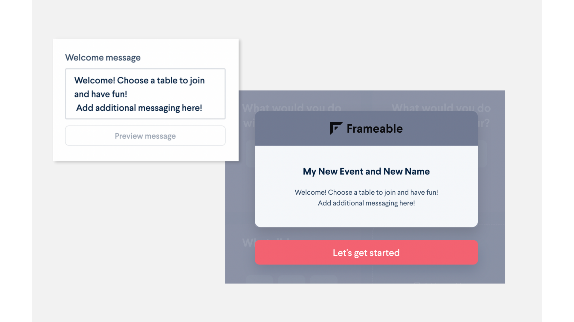 Welcome Message Module Events Admin Guide: Colors and Branding